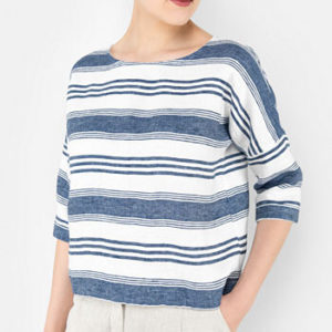 Blue and white striped blouse | Linen clothes