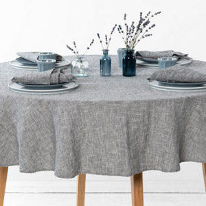 Linen grey tablecloth and napkins
