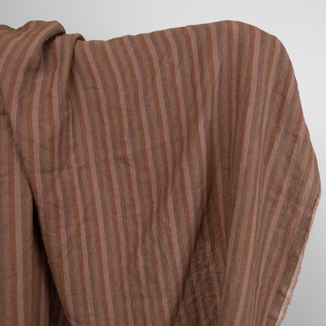 linen brown striped fabric