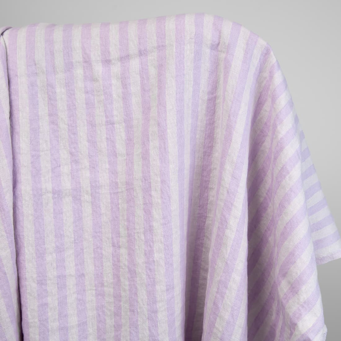 linen fabric stripes in lilac